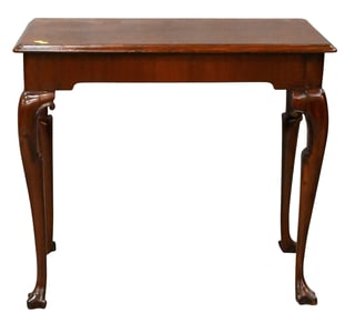 Walnut Center Table on Cabriole Legs