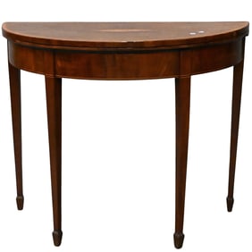 George IV Mahogany Demilune Game Table