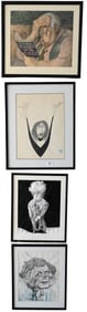 Six Piece Caricature Pen and Ink Drawings