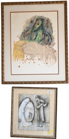 Eight Framed Hebrew / Jewish Art Pieces