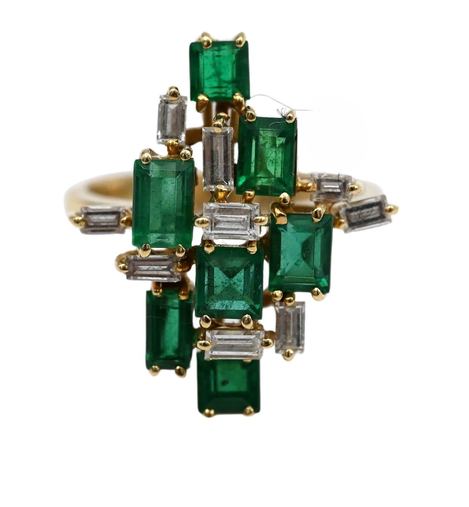 18K Yellow Gold Diamond and Emerald Ring (1 of 2)