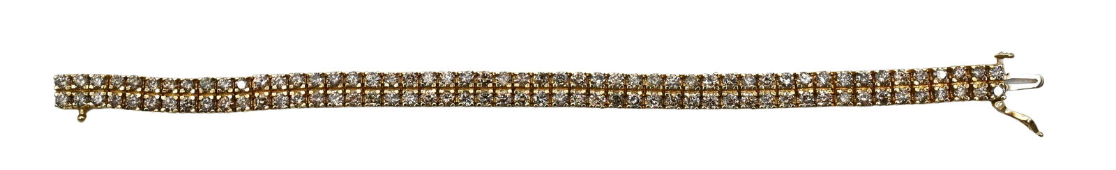 14K Yellow Gold Double Tennis Bracelet (1 of 6)