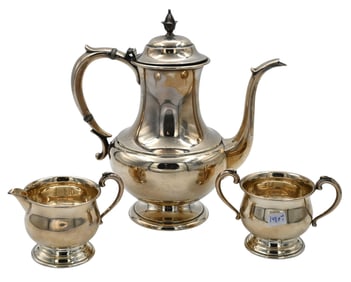Three piece Sterling Silver Tea Set