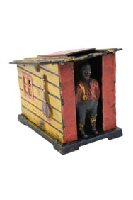 J & E Stevens Cast Iron Cabin Mechanical Bank