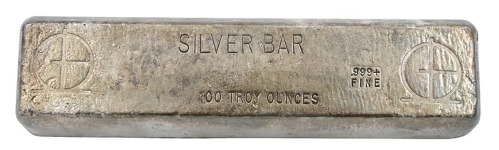 100 T.O.Z. .99 Fine Silver Bar