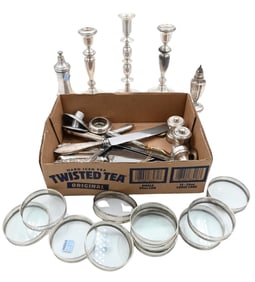 Two Tray Lots of Weighted Sterling Silver