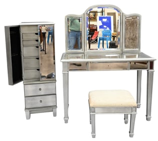 Contemporary Three Piece Mirrored Lot