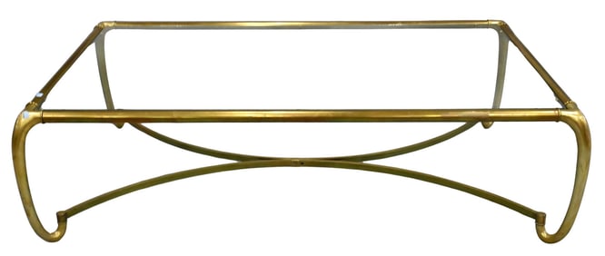 Decorative Style Brass and Glass Top Coffee Table