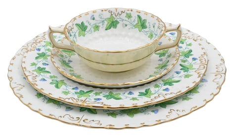 66 Piece Royal Crown Derby "Medway" Porcelain Dinnerware Set