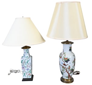 Two Chinese Porcelain Table Lamps