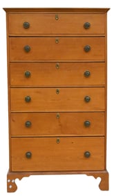 Chippendale Six Drawer Tall Chest