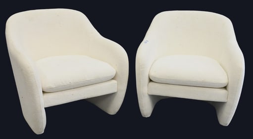 Pair of Upholstered Club Chairs