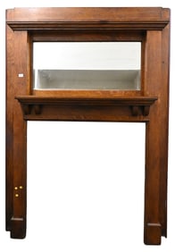 Oak Fireplace Mantel with Mirror