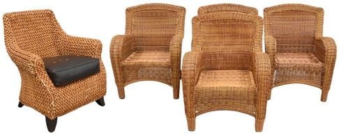 Set of Four Resin Wicker Armchairs