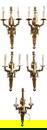 Set of Five French Gilt Bronze Wall Sconces
