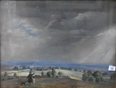 19th Century Stormy Pastoral Landscape