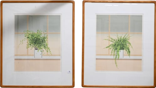 Pair of Framed Window Still Lifes