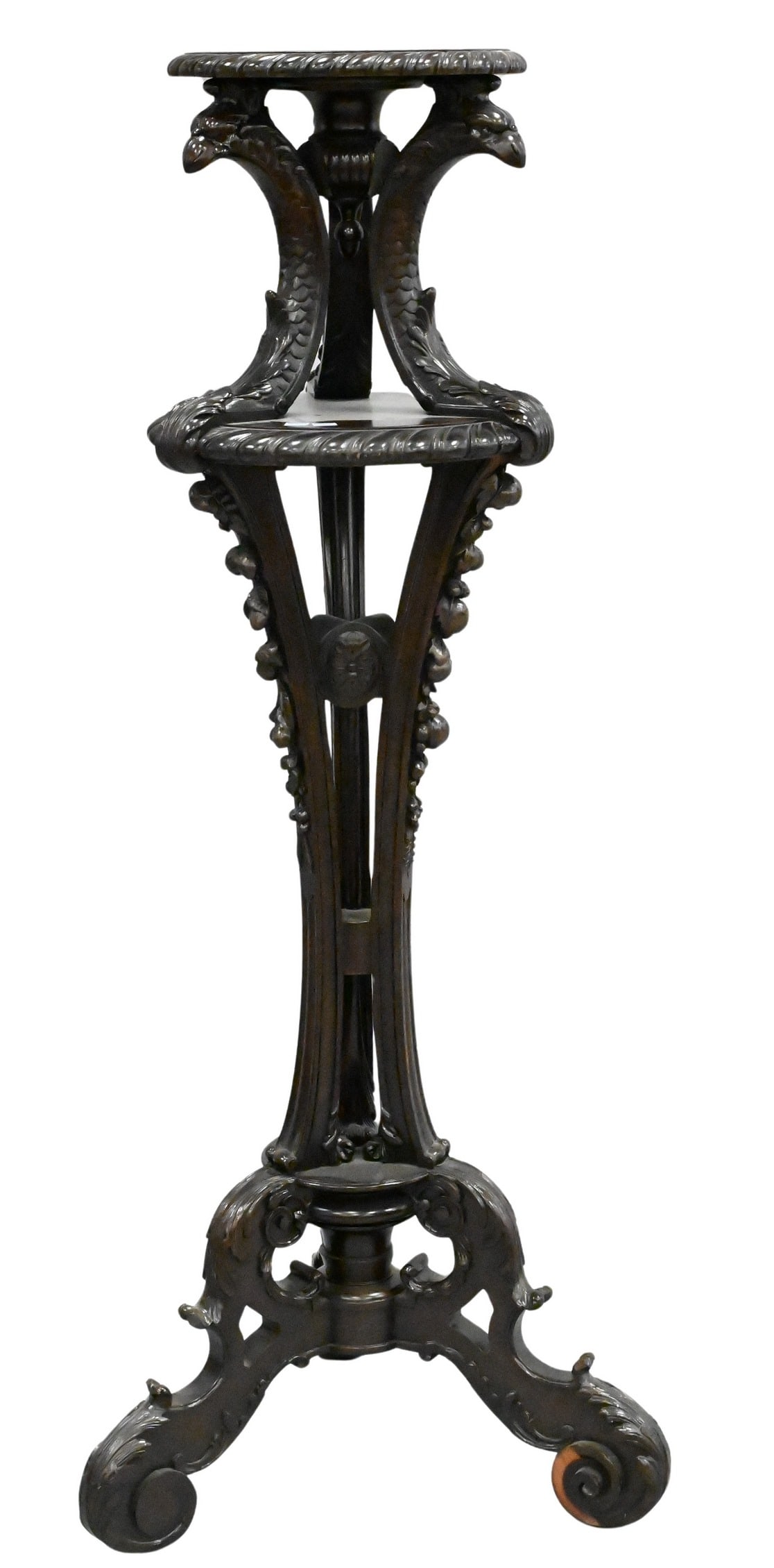 Heavily Carved Pedestal / Fern Stand (1 of 4)