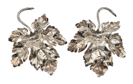 Pair of Silver Leaf Form Trays