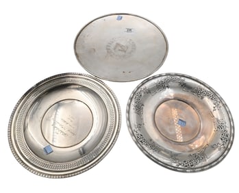 Three Sterling Silver Plates