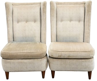 Pair of Tomlinson Upholstered Slipper Chairs
