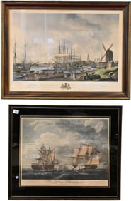 Two Framed Maritime Ship Etchings
