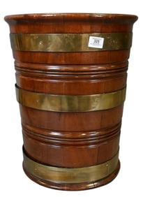 Brass Bound Mahogany Bucket