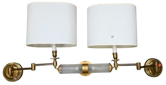 Pair of Brass Articulating Wall Sconces