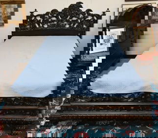 Ornately Carved Queen Size Bed