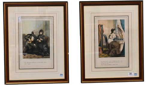 Set of Eight Framed Lithographs from "Historia de Luna Majer"