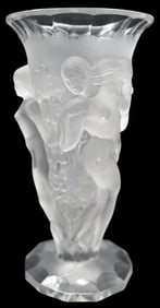 Lalique "Three Graces" Frosted Crystal Vase