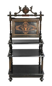 Renaissance Ebonized Inlaid Revival Sheet Music Stand