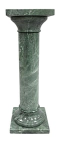 Veined Green Marble Display Pedestal