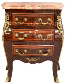 Louis XV Style Diminutive Marble Top Chest