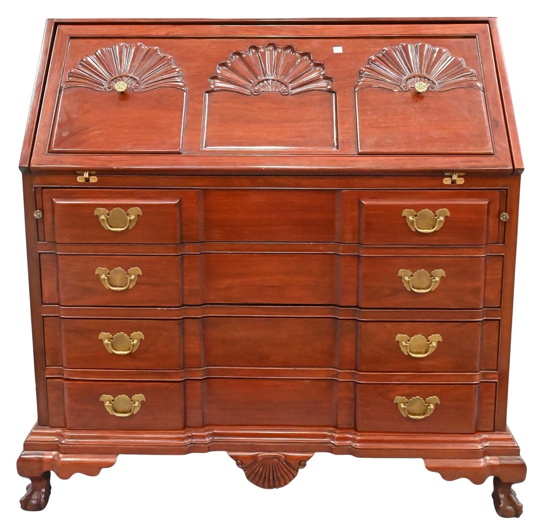 Chippendale Style Mahogany Blockfront Desk (1 of 5)