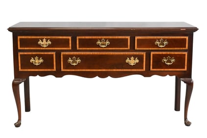 Stickley Mahogany Hutch and Board having Banded Inlaid Drawers