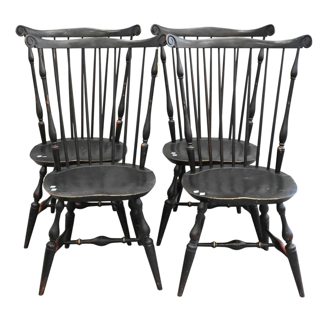 Set of Four Warren Chair Works Windsor Style Chairs (1 of 5)