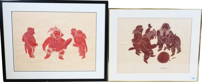 Three Framed Inuit Stonecuts to include
