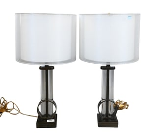 Pair of Gilbert Rohde Style Art Deco Table Lamps