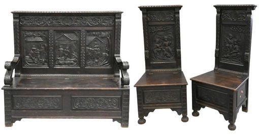 Three Piece Continental Oak Suite