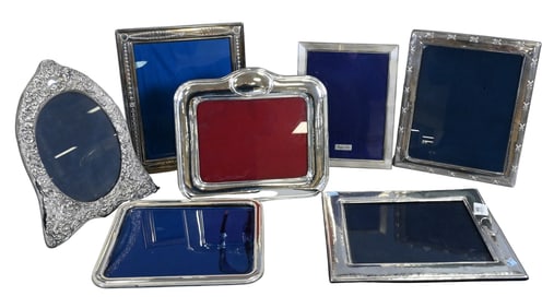 Seven Large Sterling Silver Picture Frames