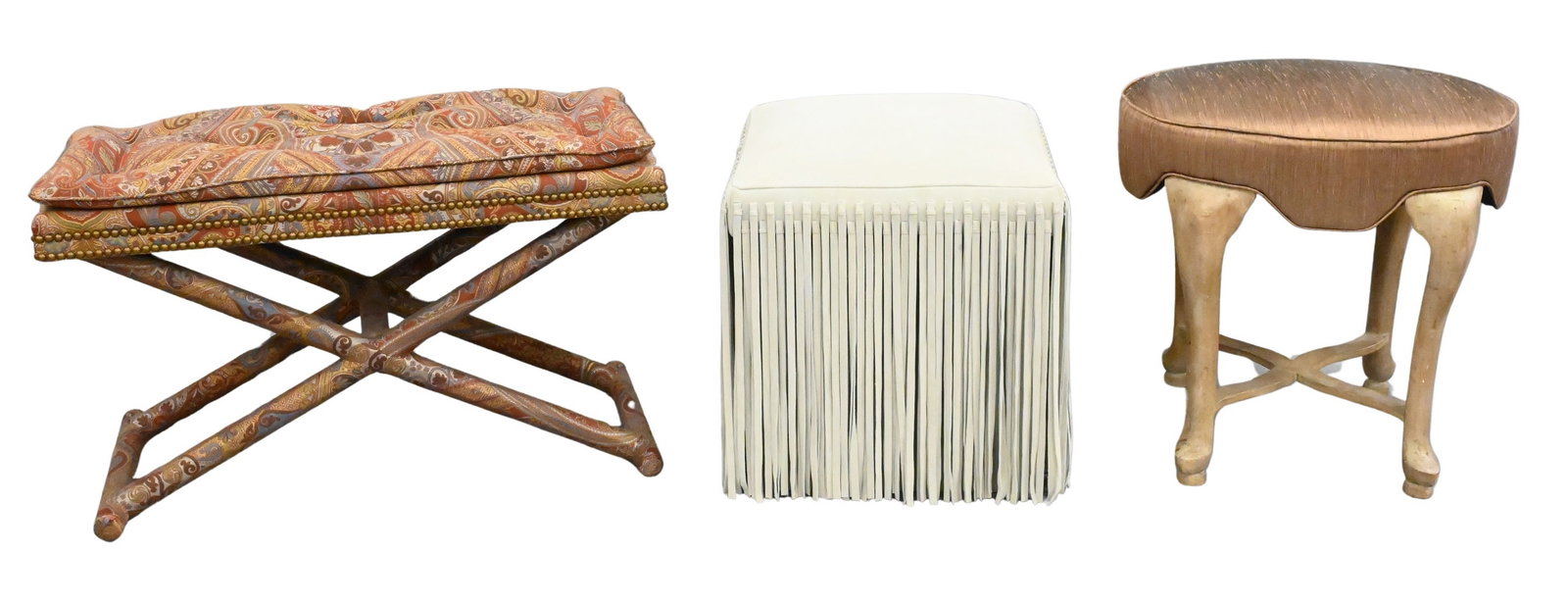 Three Upholstered Stools / Ottomans (1 of 4)