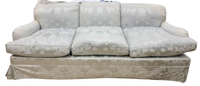 Custom Down Filled Silk Upholstered Sofa