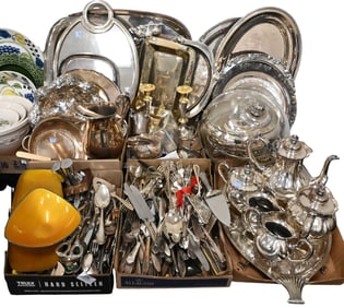 Six Box Lots of Silver Plate