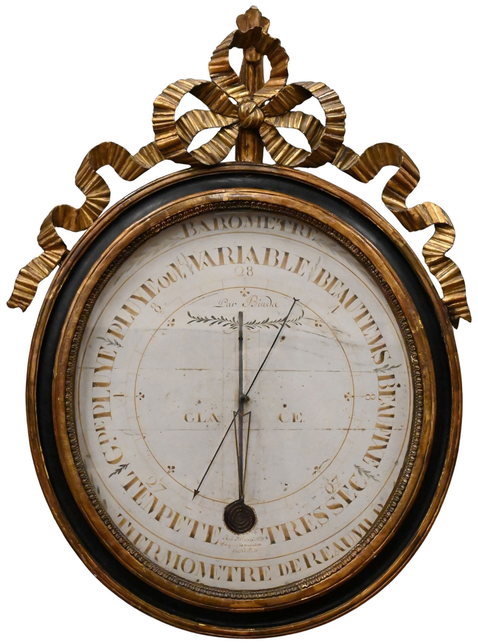 Louis XVI Gilt and Ebonized Barometer (1 of 4)