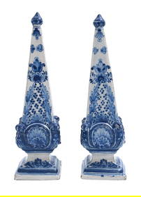 Pair of Delft Blue and White Obelisks (1 of 5)