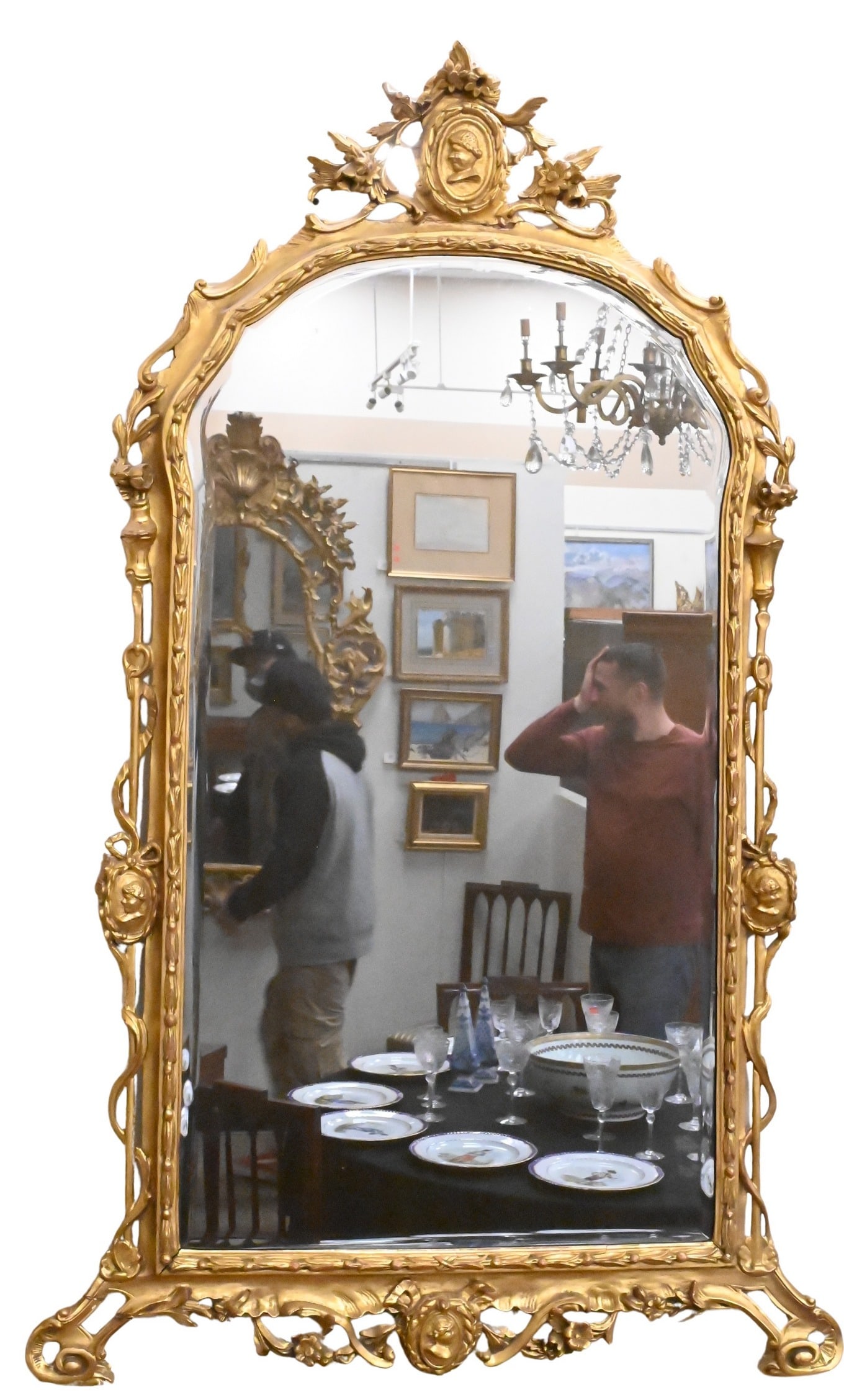 Large French Neoclassical Giltwood Mirror (1 of 5)