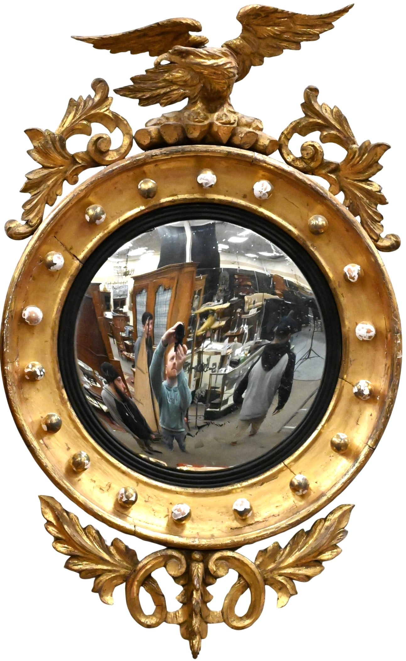 Federal Giltwood Convex Mirror (1 of 8)