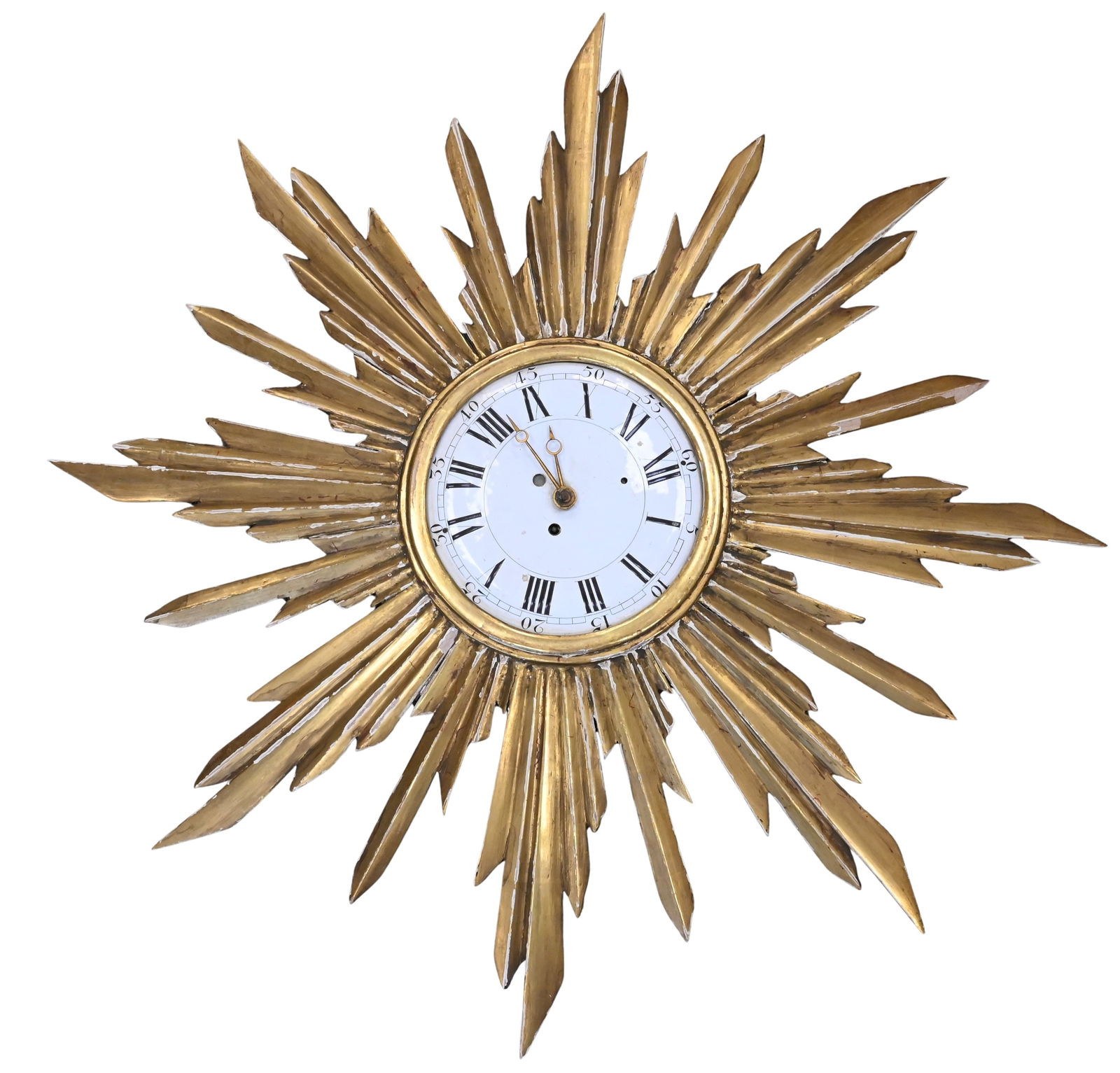 French Giltwood Sunburst Clock (1 of 9)