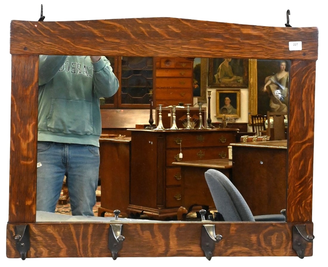 Oak Arts and Crafts Mirror (1 of 5)